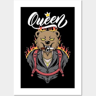 Queen bear vintage Posters and Art